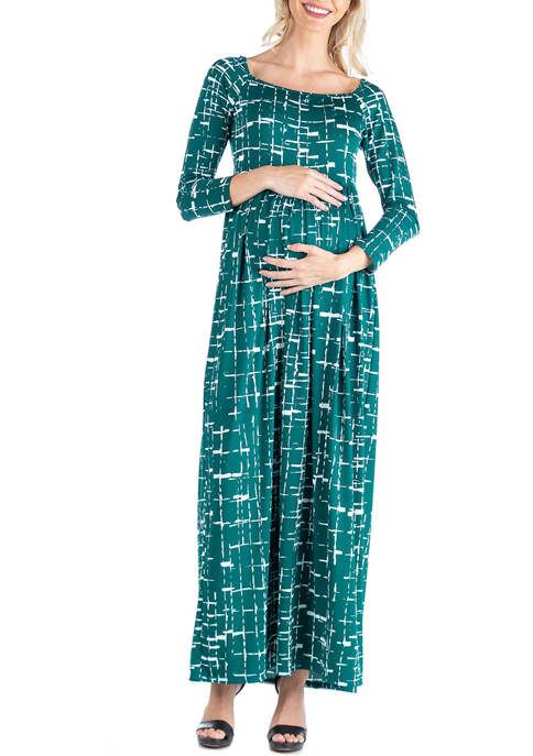 24seven Comfort Apparel Maternity Emerald Green Long Sleeve