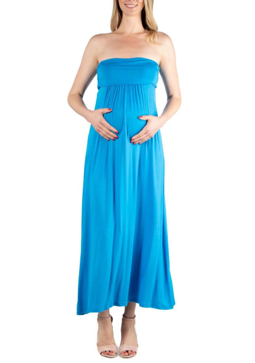 Sleeveless Empire Waist Maternity Maxi Dress