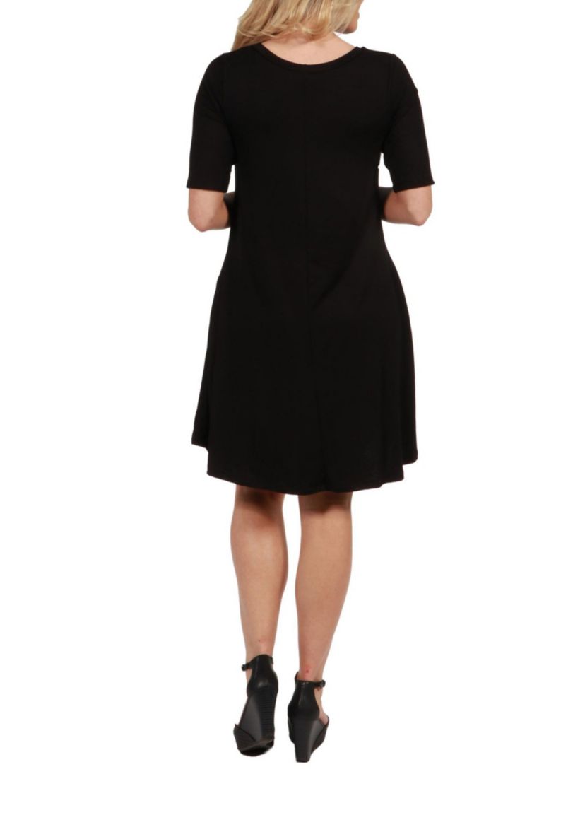 Soft Flare T Shirt Maternity Dress with Pocket Detail