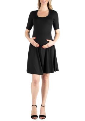 Knee Length A Line Elbow Sleeve Maternity Dress