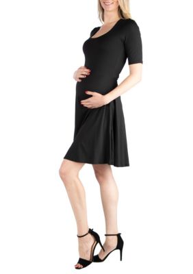 Knee Length A Line Elbow Sleeve Maternity Dress