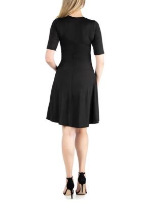 Knee Length A Line Elbow Sleeve Maternity Dress