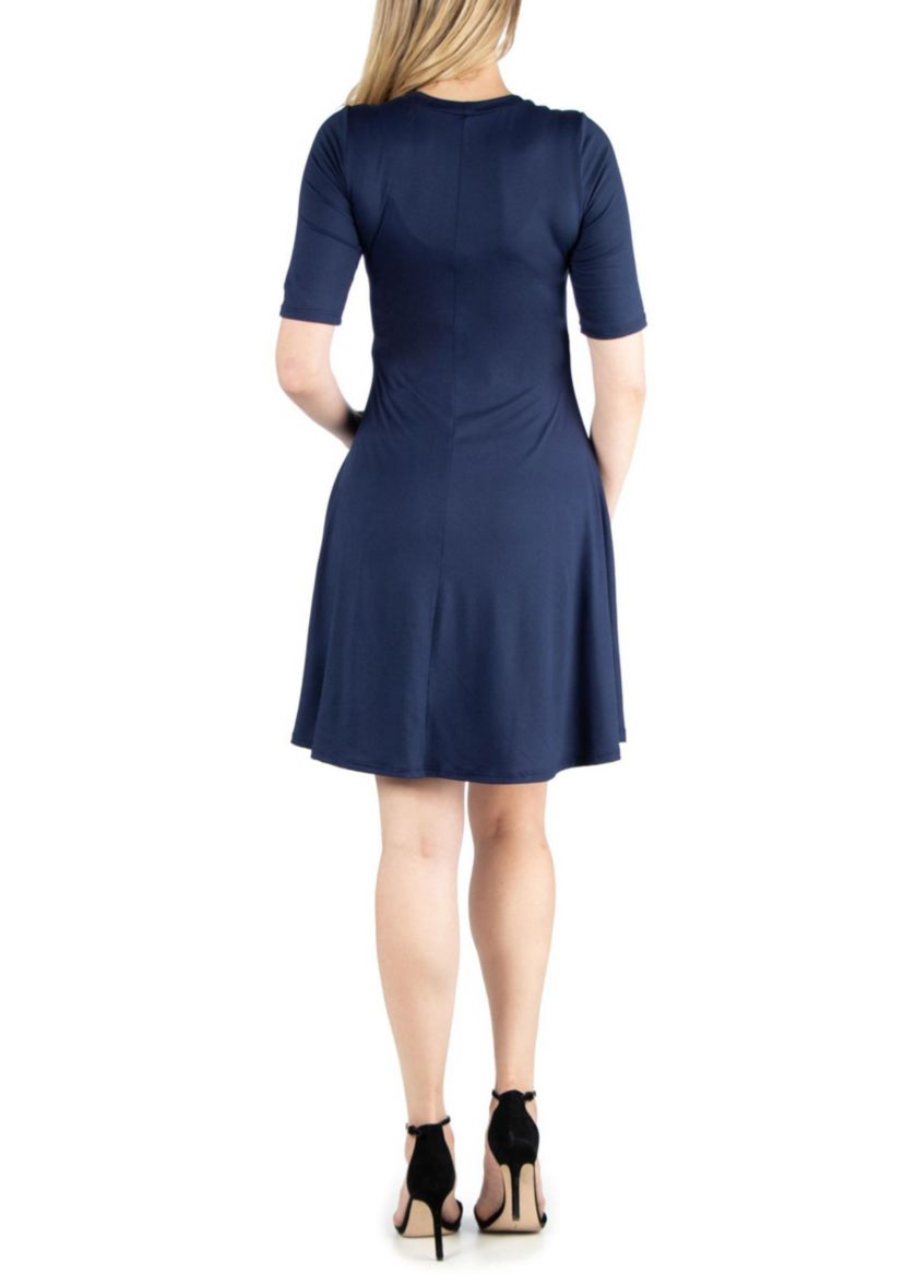 Knee Length A Line Elbow Sleeve Maternity Dress