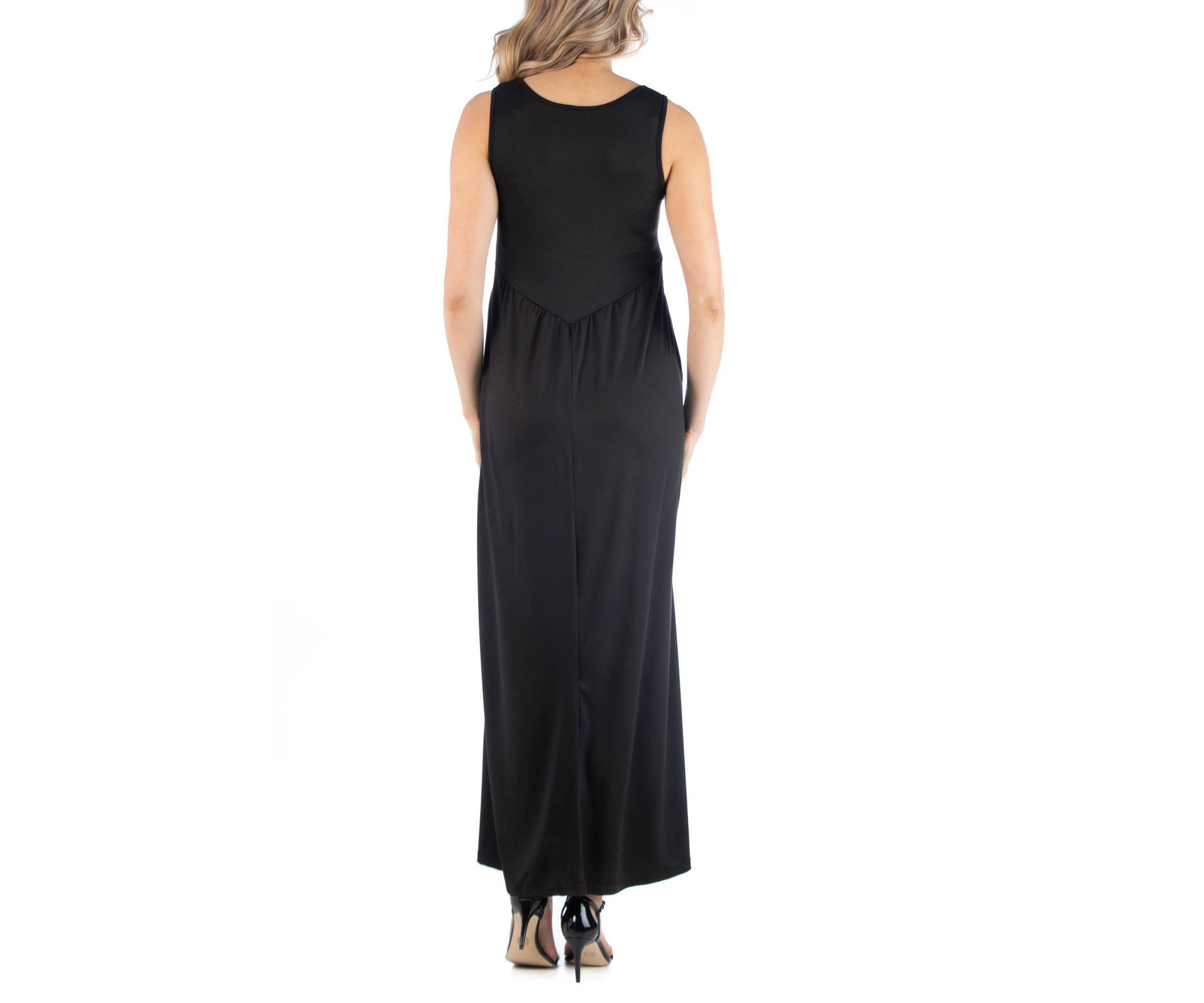 Maxi Maternity Sleeveless Dress with Pockets
