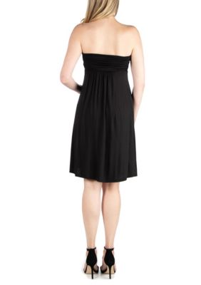 Bandeau Top Empire Waist Short Maternity Dress