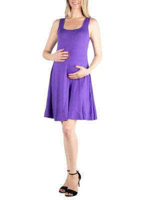 24seven Comfort Apparel Women's A Line Slim Fit and Flare Maternity Dress
