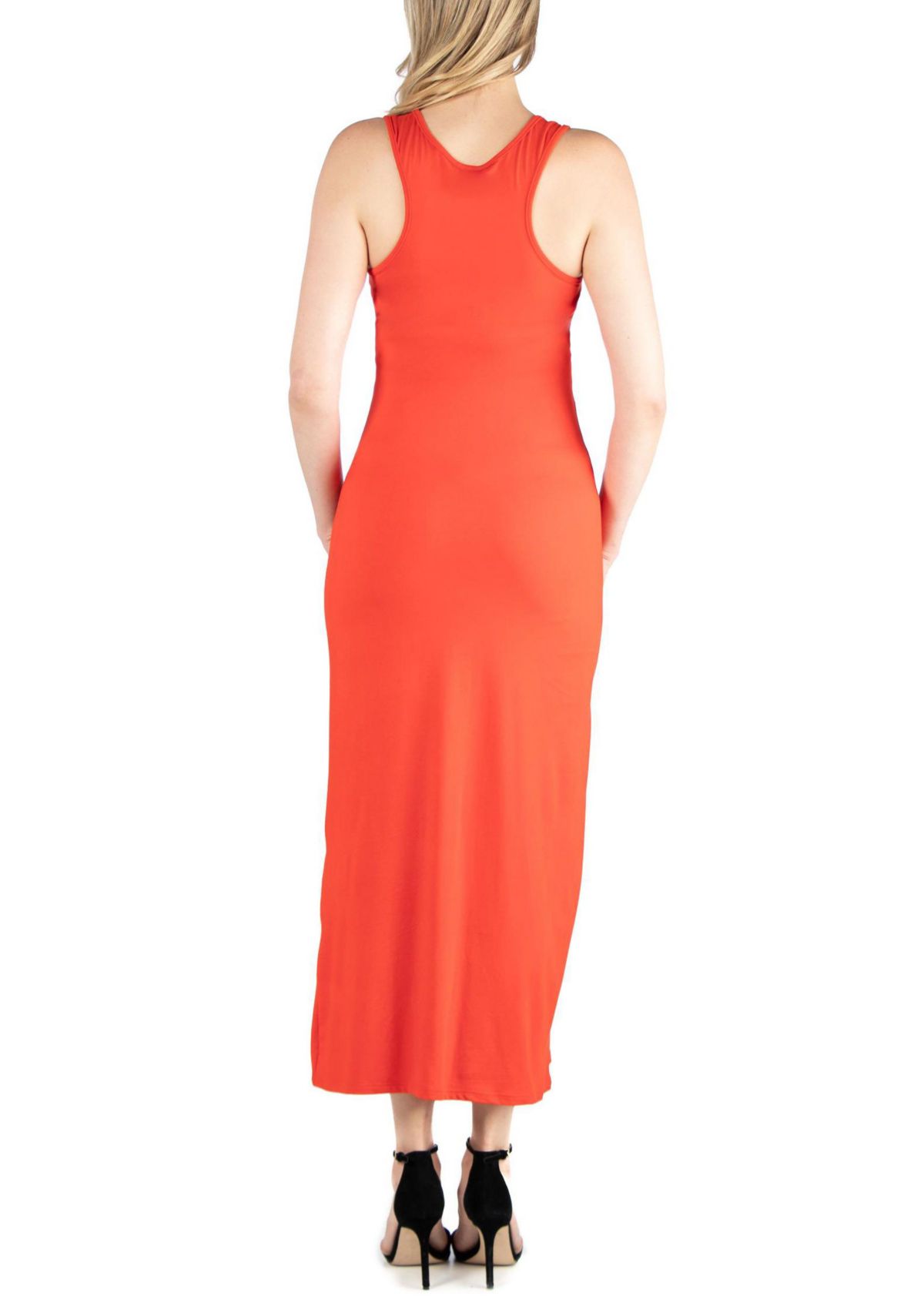 Scoop Neck Maternity Maxi Dress with Racerback Detail