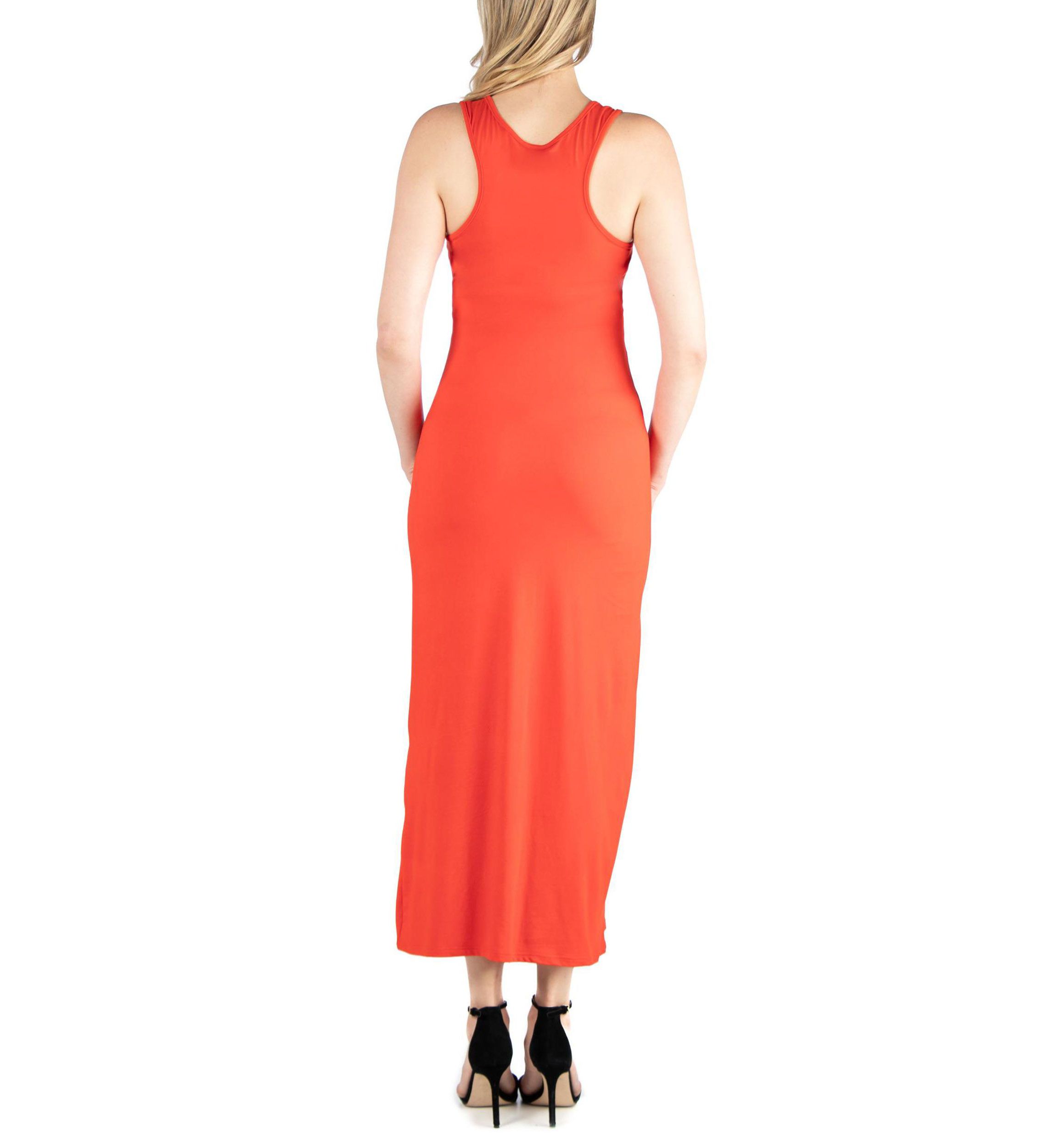 Scoop Neck Maternity Maxi Dress with Racerback Detail