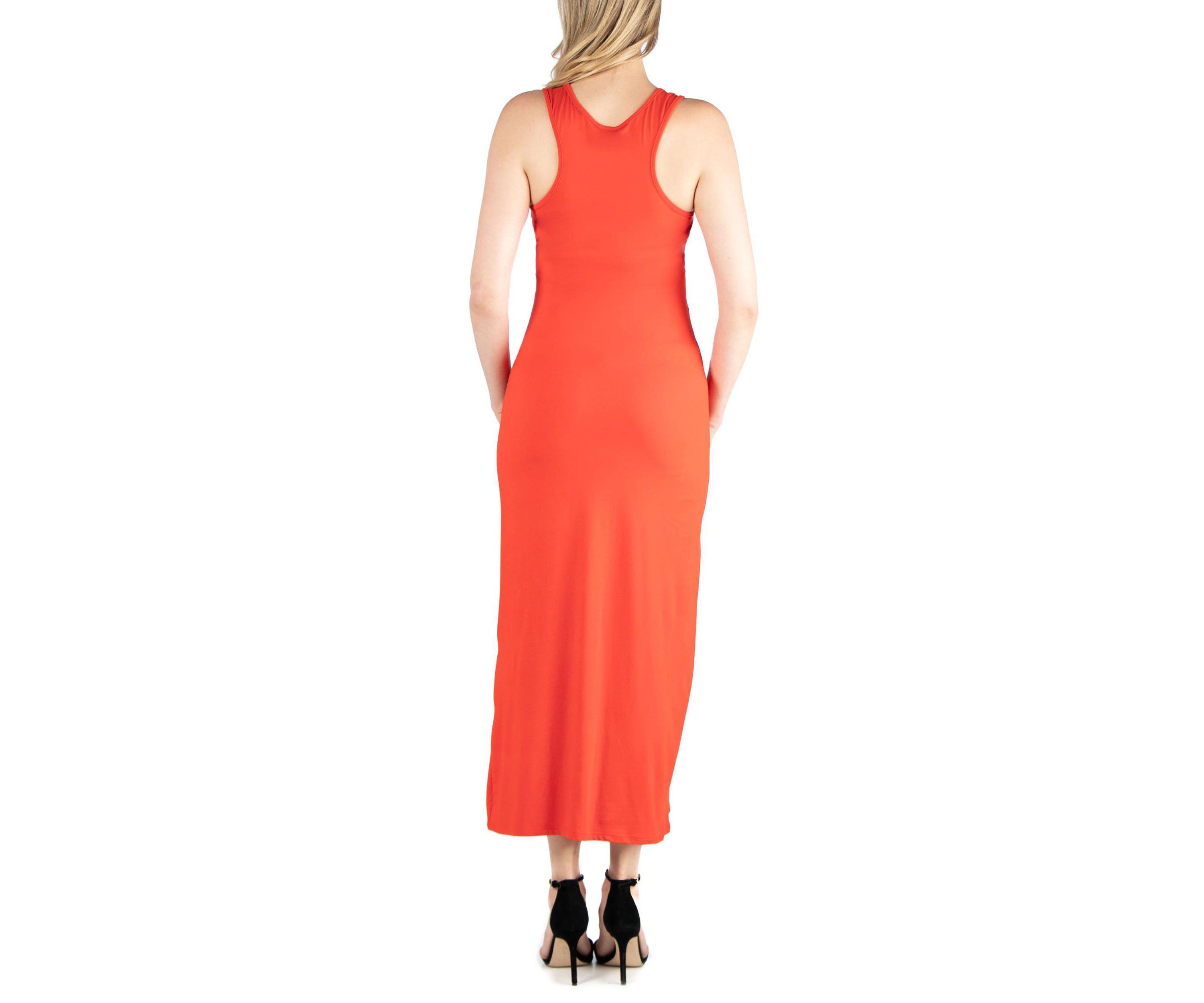 Scoop Neck Maternity Maxi Dress with Racerback Detail