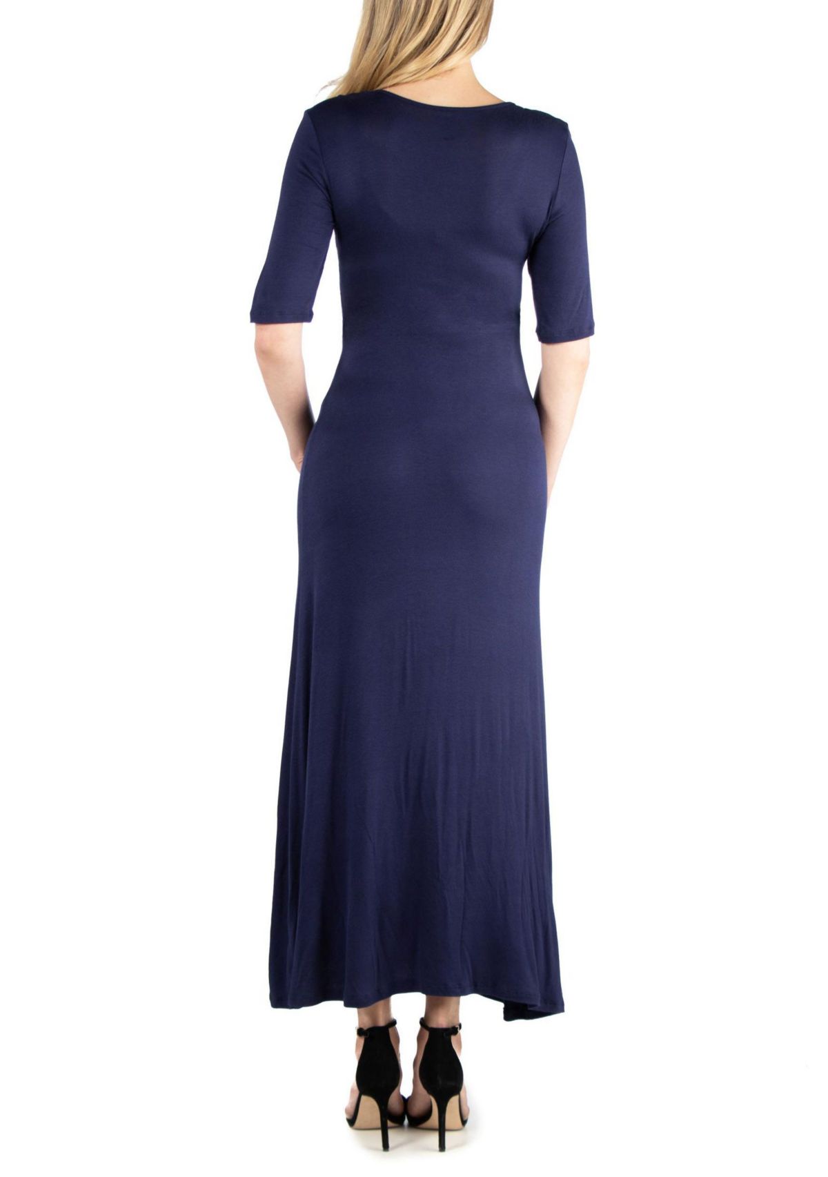 Casual Maternity Maxi Dress With Sleeves