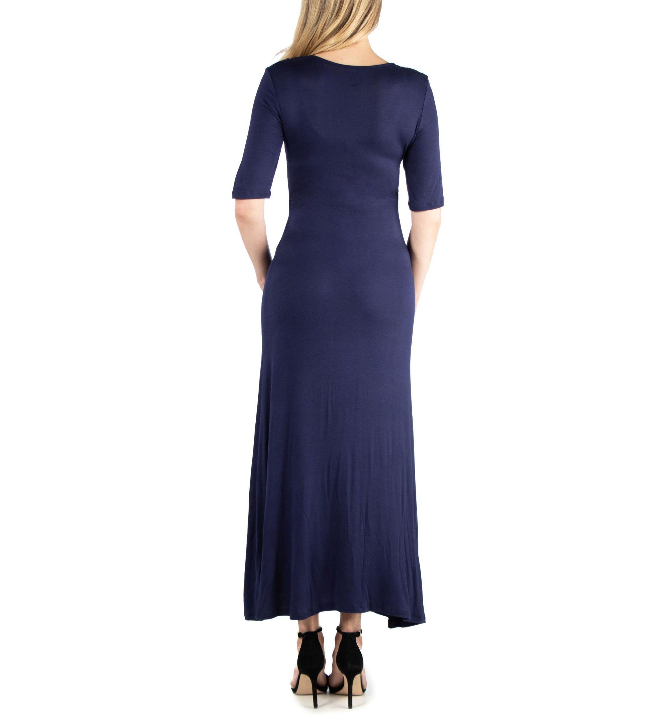 Casual Maternity Maxi Dress With Sleeves