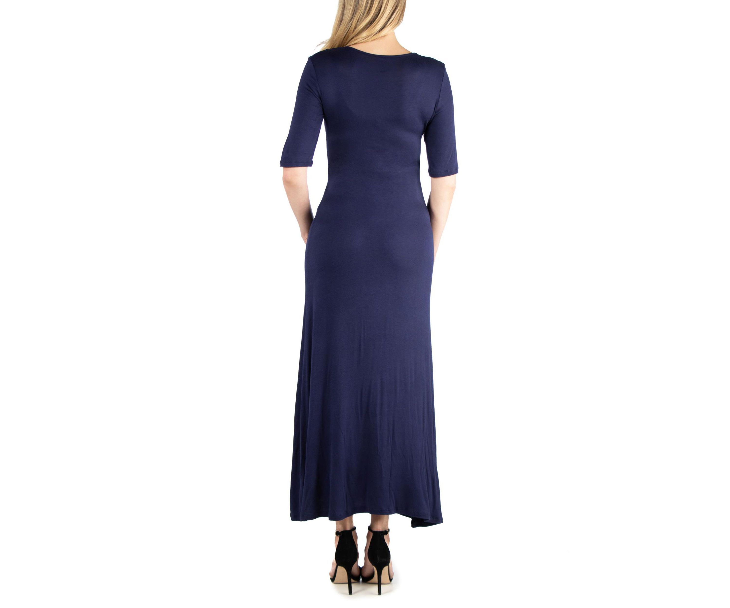 Casual Maternity Maxi Dress With Sleeves
