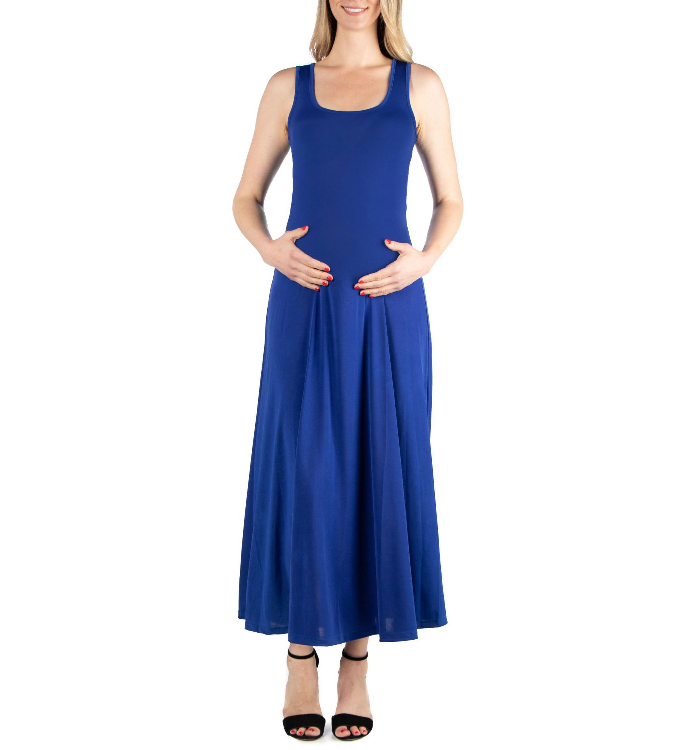 Slim fit A Line Sleeveless Maternity Maxi Dress