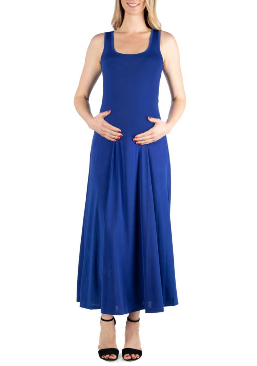 Slim fit A Line Sleeveless Maternity Maxi Dress