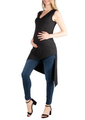 Women's Maternity Sleeveless Asymmetric Tunic Top