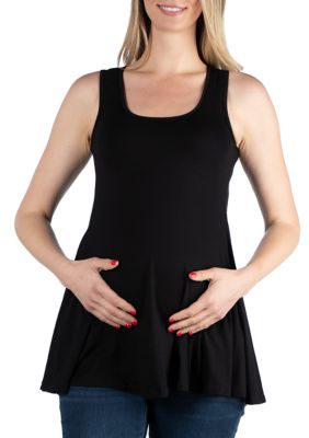 24seven Comfort Apparel Women's Maternity Sleeveless Tunic Tank Top