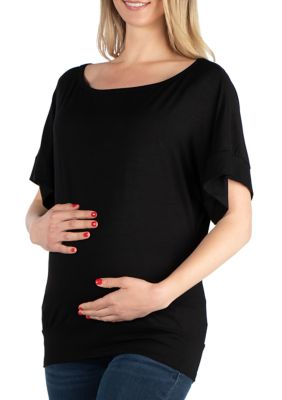 Women's Maternity Short Sleeve Loose Fitting Dolman Top