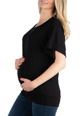 Women's Maternity Short Sleeve Loose Fitting Dolman Top