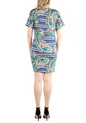 Maternity Paisley Loose Fitting T-Shirt Dress