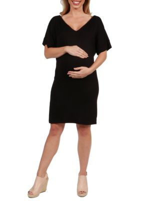 Maternity V Neck Loose Fit Resort Dress