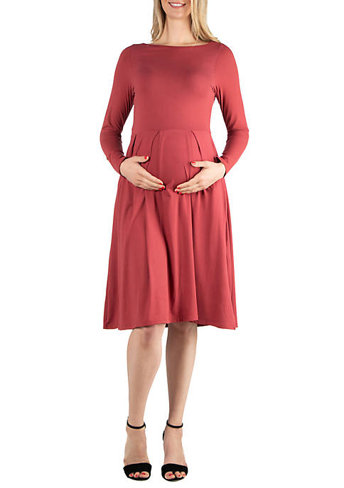 24seven Comfort Apparel Maternity Long Sleeve Fit and
