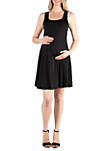 Maternity Fit and Flare Knee Length Tank Dress