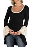 Maternity Swing High Low Bell Sleeve Tunic Top