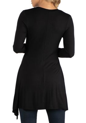 Maternity Long Sleeve Side Slit Hem Tunic Top