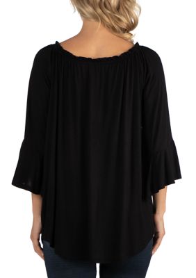 Maternity Peasant Top Round Neck and Bell Sleeves