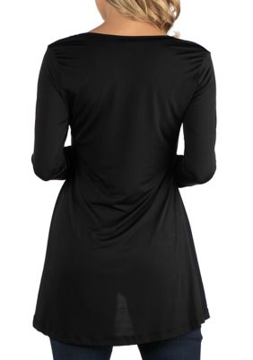 Maternity Simple Long Sleeve High Low Tunic Top