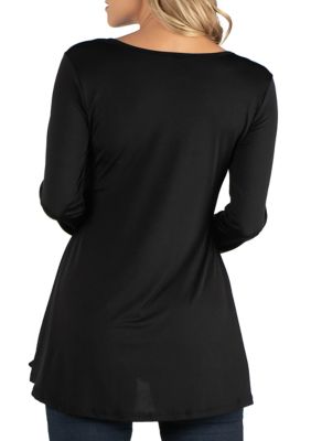 Maternity Flared Long Sleeve Henley Top
