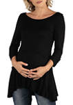 Maternity Ruched Sleeve Swing Tunic Top