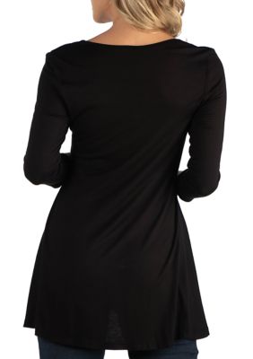 Maternity 3/4 Sleeve V-Neck Tunic Top