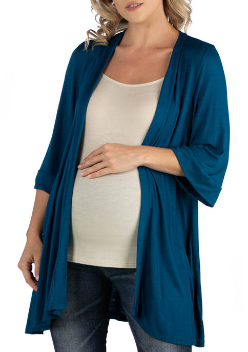 Maternity Open Front Elbow Length Sleeve  Cardigan