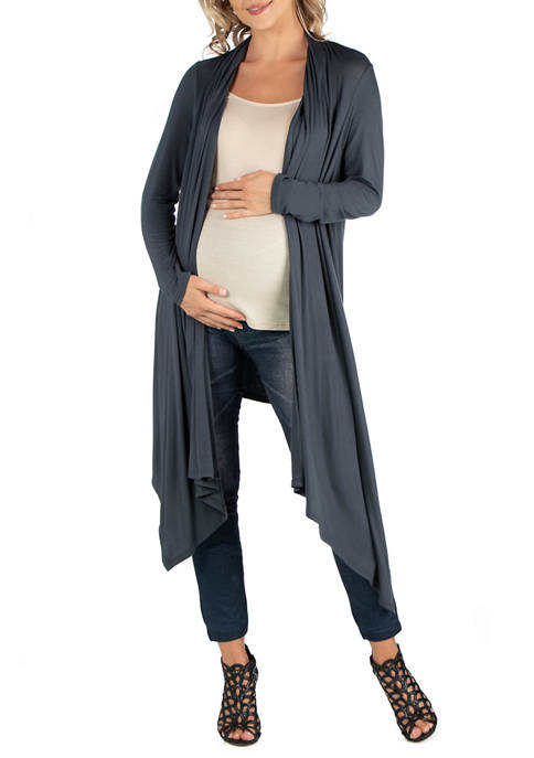 24seven Comfort Apparel Maternity Long Sleeve Knee Length