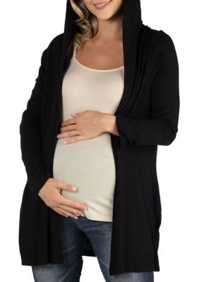 Maternity Long Sleeve Pocket Hoodie  Cardigan