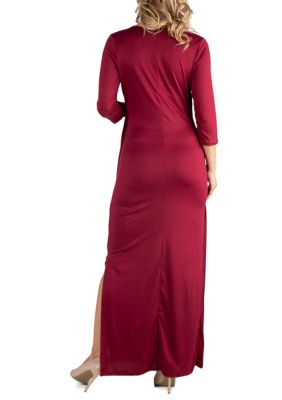 Maternity  Ankle Length Side Slit Formal Maxi Dress