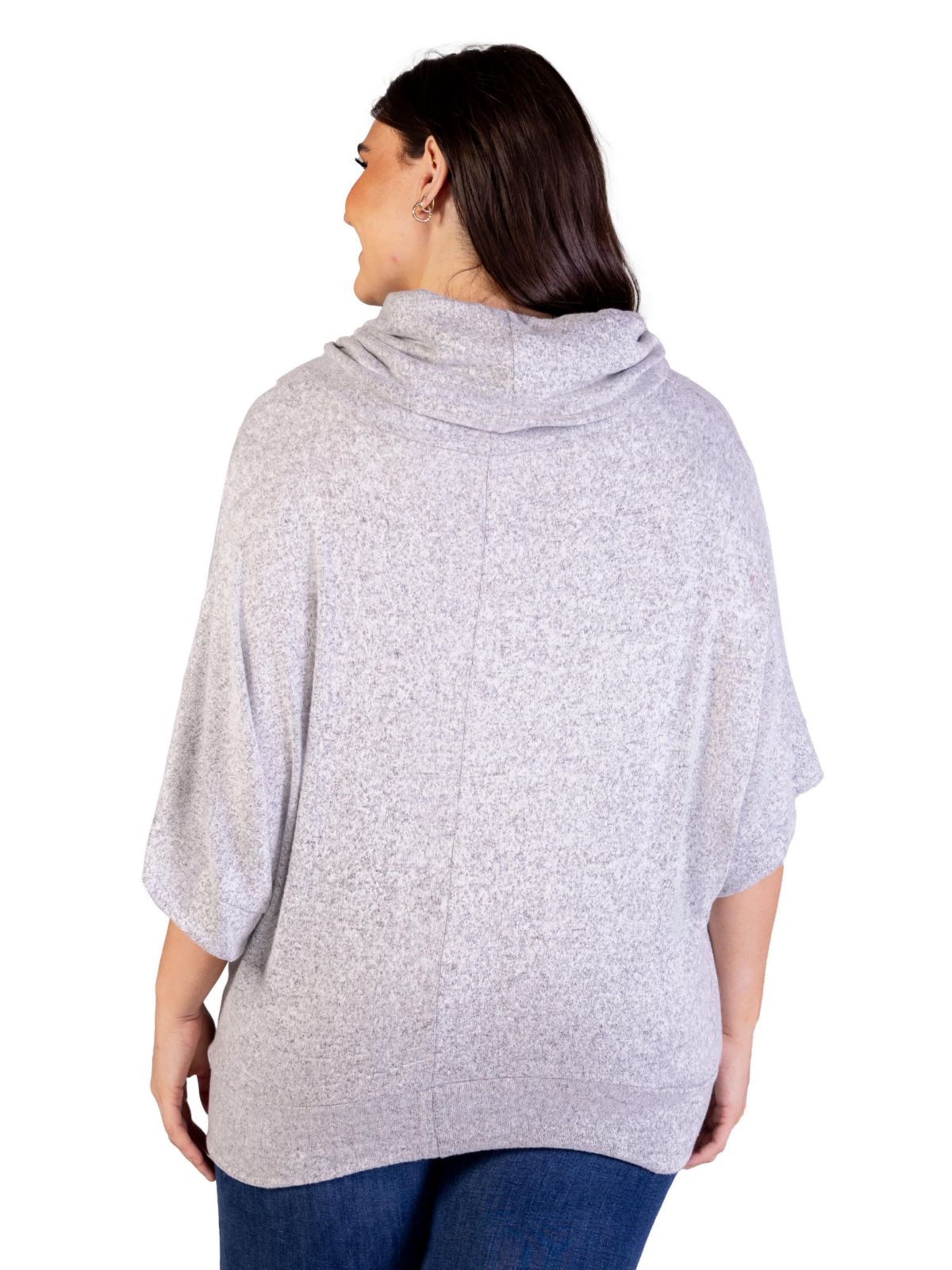 Plus Size Cowl Neck Dolman Sleeve Sweater Top