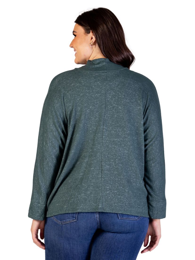 Plus Size Single Button Front Long Sleeve Womens Cardigan