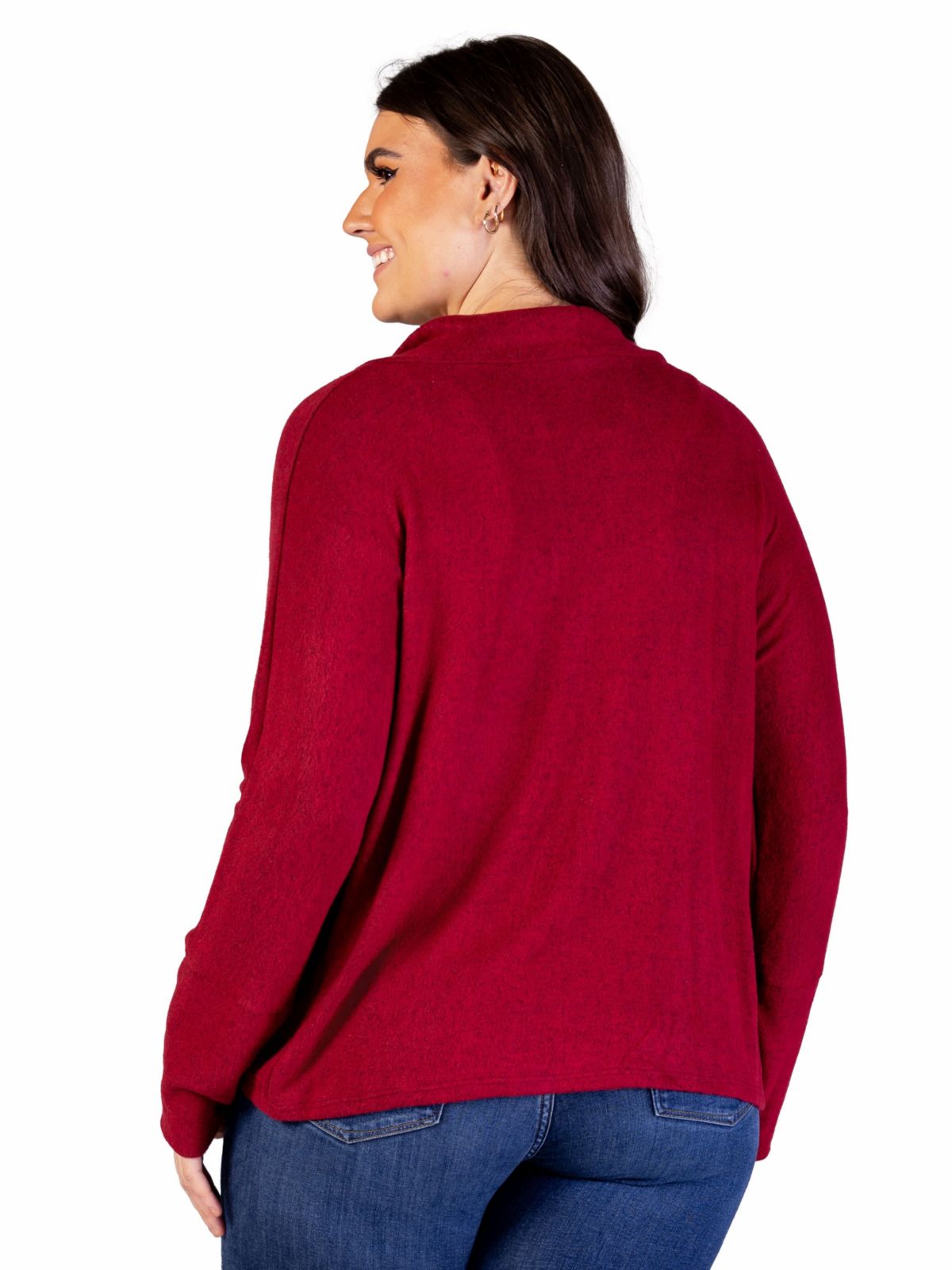 Plus Size Curved Hem Open Front Long Womens Bolero Shrug