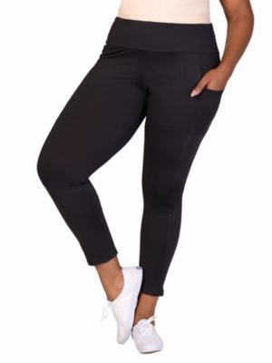 24seven Comfort Apparel Women's Plus Size Side Pocket Ankle Length Yoga Pant Leggings
