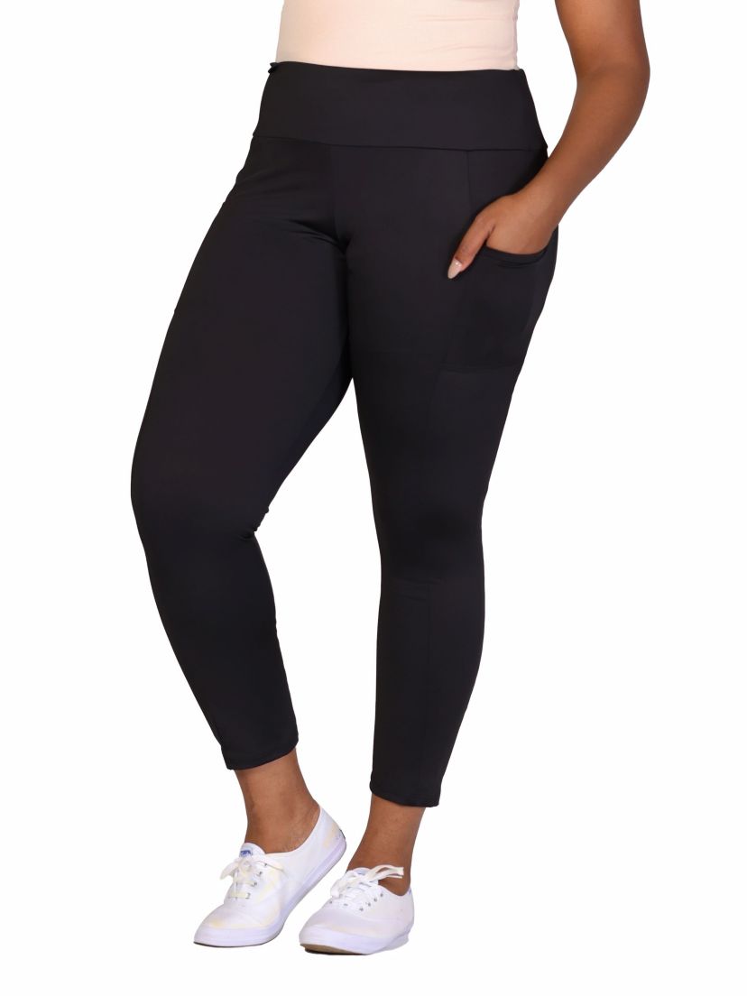 Plus Size Side Pocket Ankle Length Yoga Pant Leggings