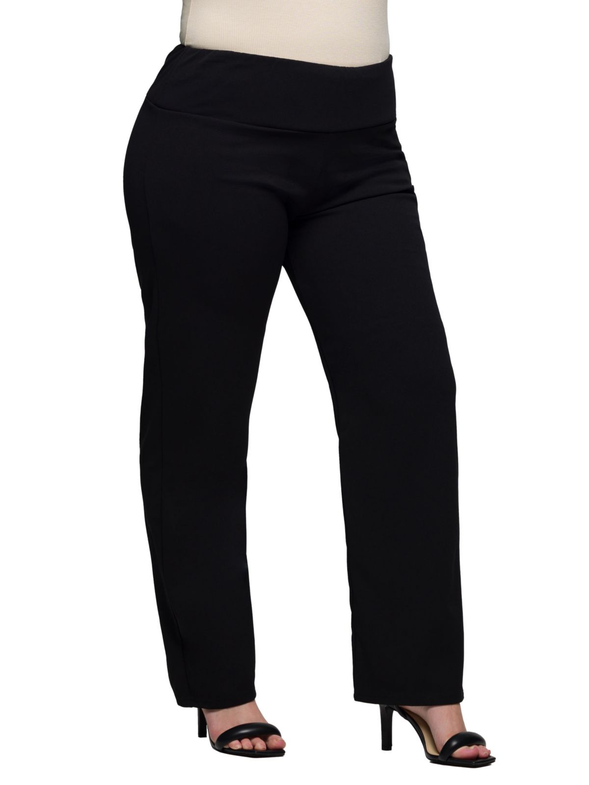24seven Comfort Apparel Plus Size Comfortable Stretch High Waist Dress Pants
