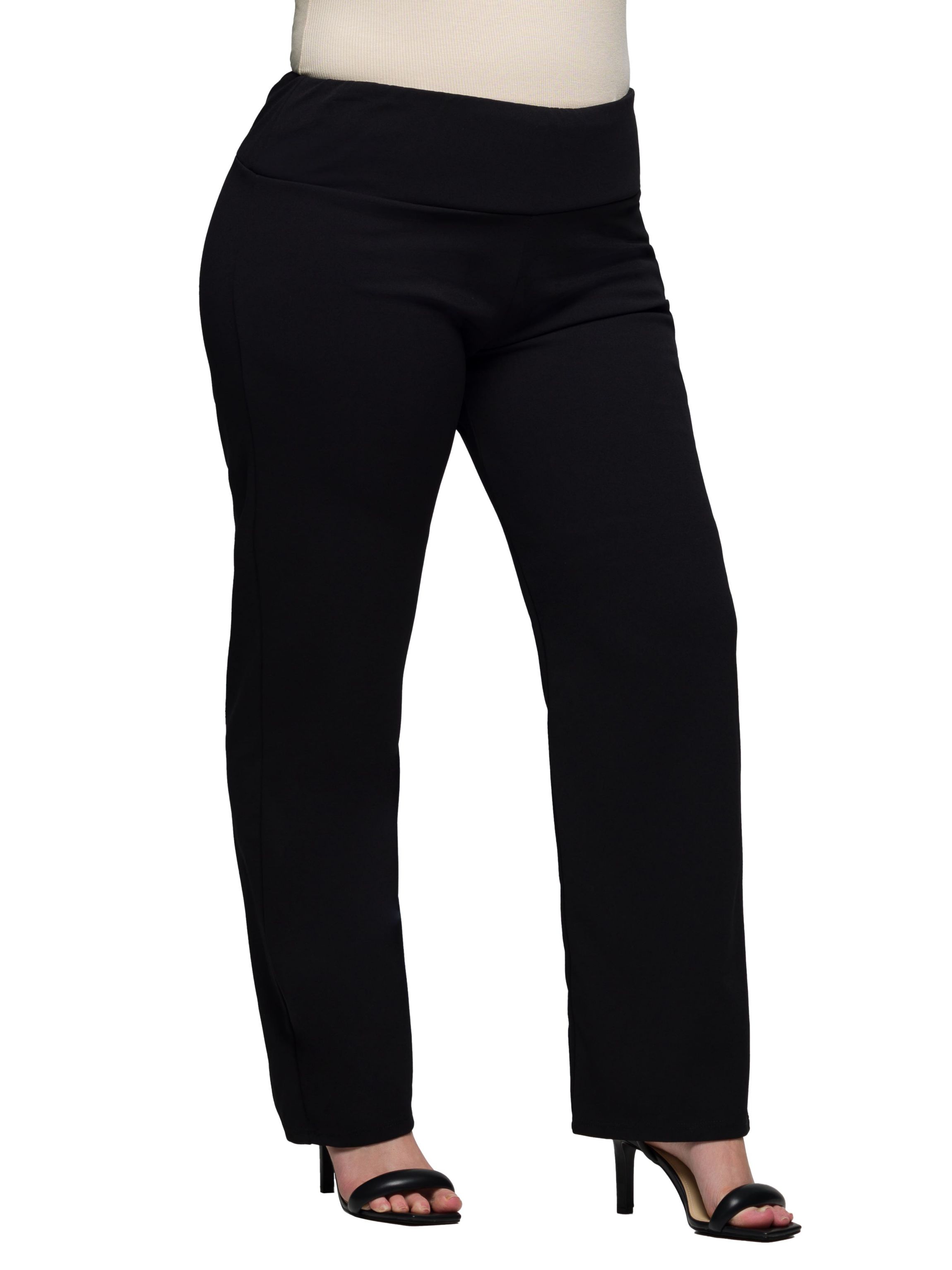 24seven Comfort Apparel Plus Size Comfortable Stretch High Waist Dress Pants
