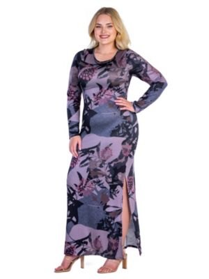 24seven Comfort Apparel Plus Size High Low Party Dress with Pockets 