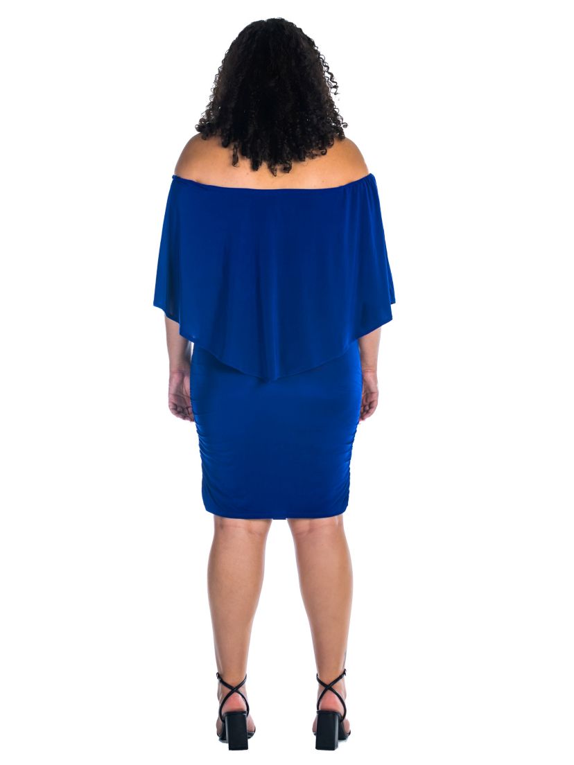 Plus Size Convertible Bodycon Mini Dress Ruffled Sleeve