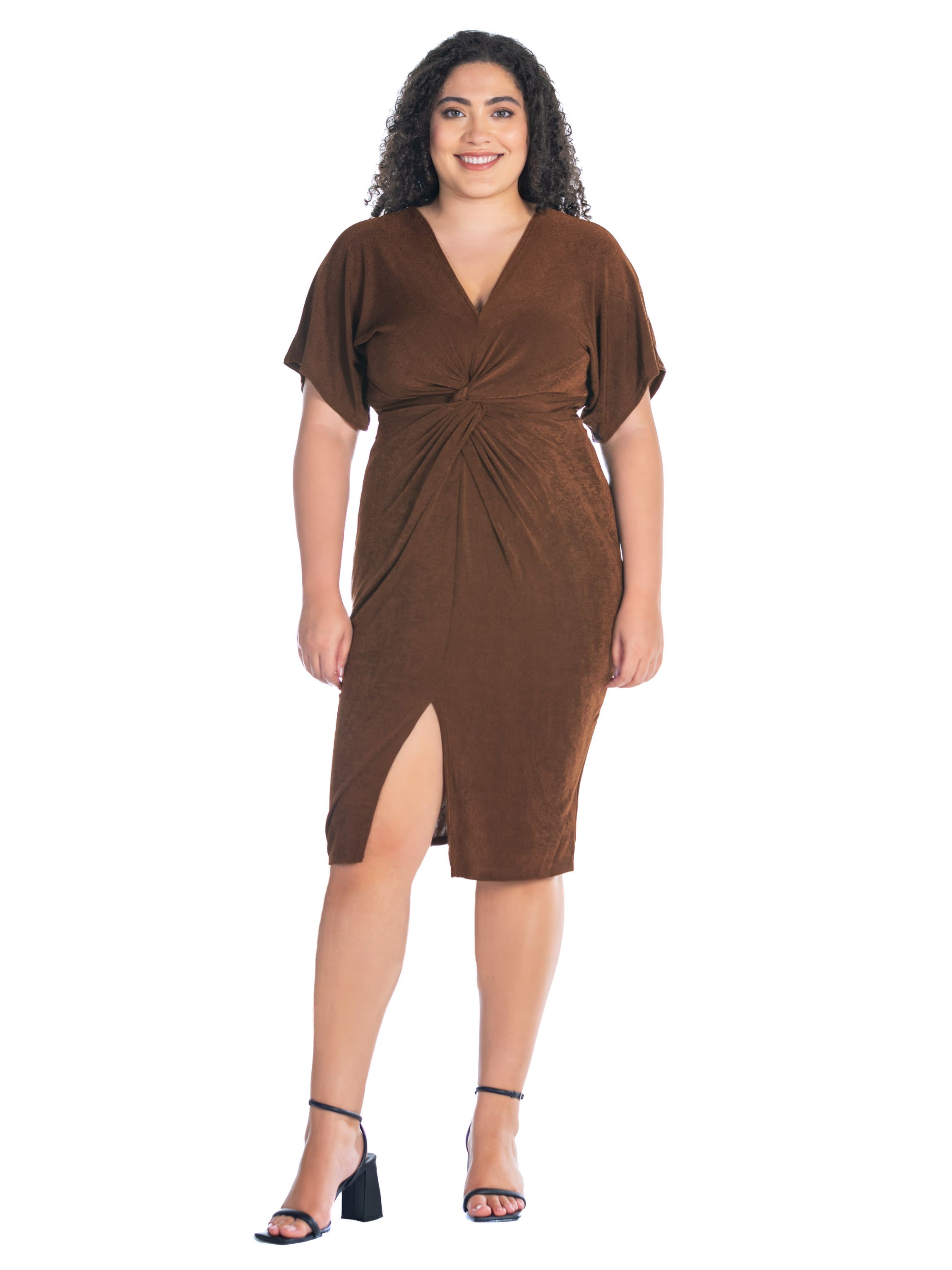 belk brown dress Elegant Off the Shoulder Brown Long Prom Dress with High Slit, Off Sho –  abcprom main image 1