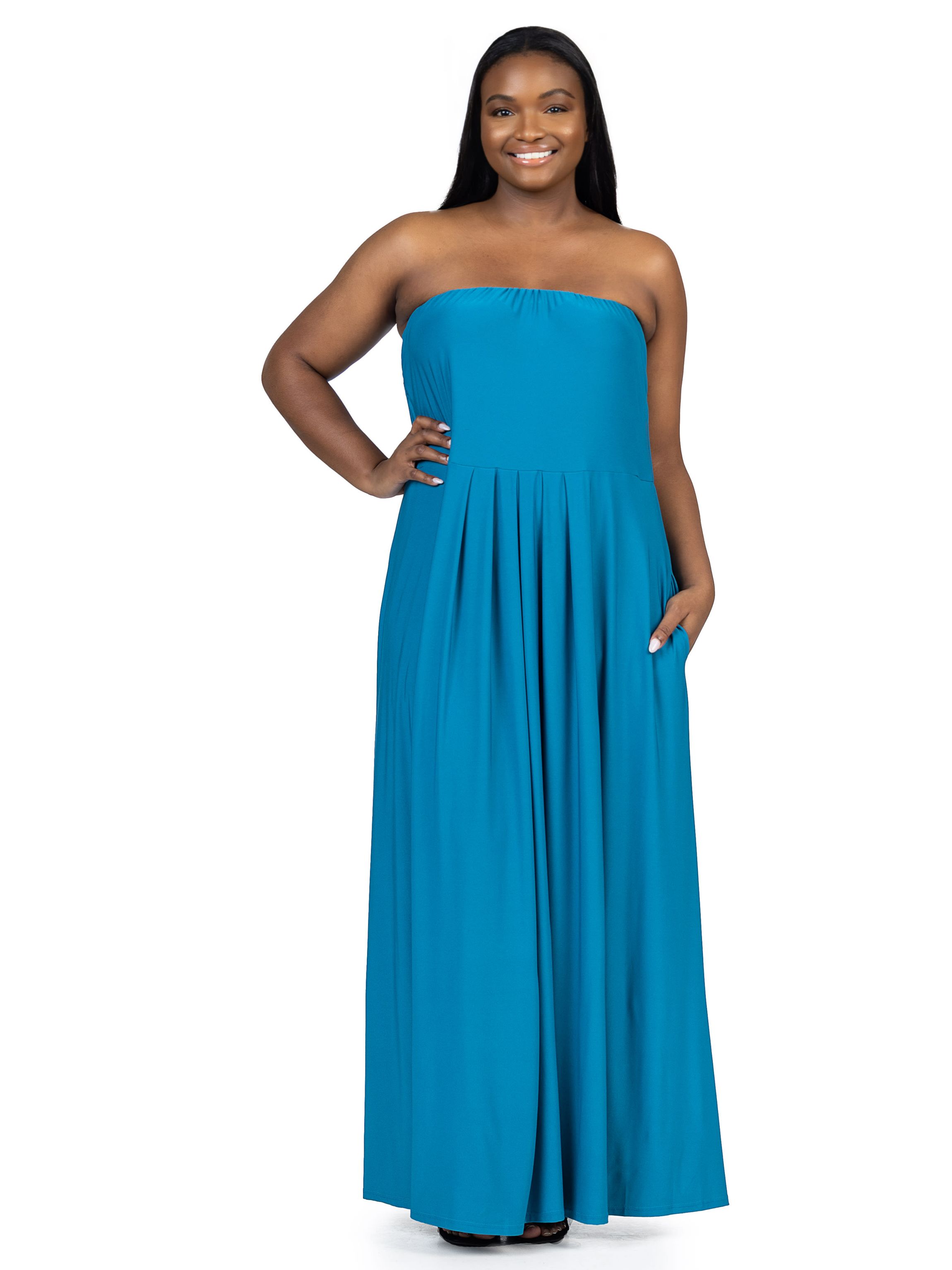 princess polly baby blue dress Culture Code Full Size Striped Twisted Detail Maxi Dress in Cobalt Blue main image 1