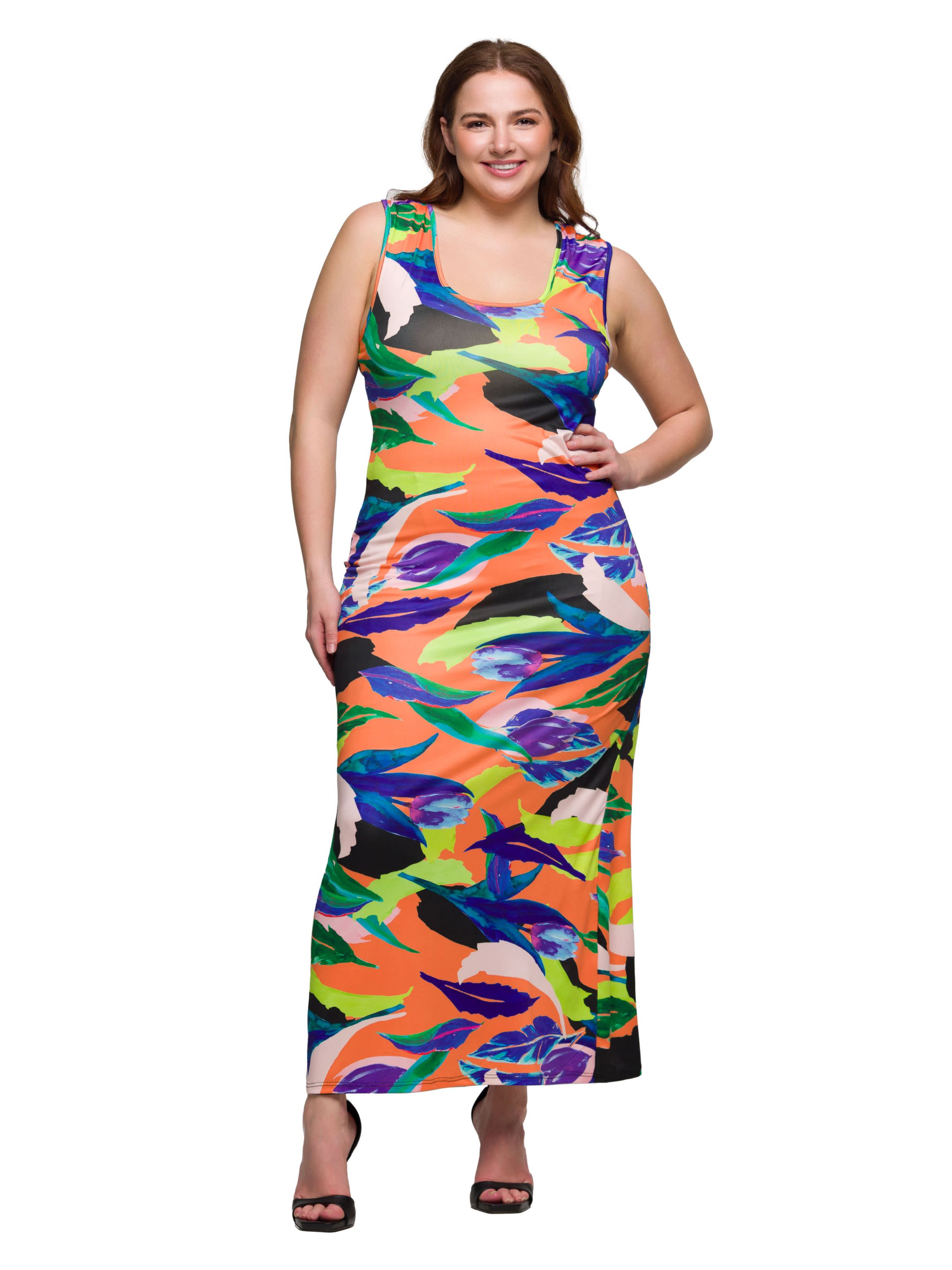 24seven Comfort Apparel Multicolor Plus Size Razorback Tank Casual Maxi  Dress | Belk
