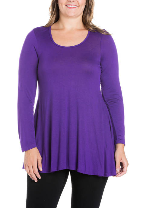 24seven Comfort Apparel Plus Size Poised Long Sleeve